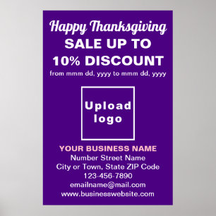 Business Thanksgiving Sale on Purple Poster