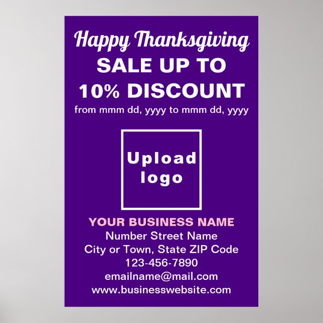 Business Thanksgiving Sale on Purple Poster (Front)