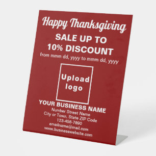 Business Thanksgiving Sale on Red Pedestal Sign