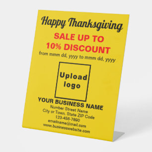 Business Thanksgiving Sale on Yellow Pedestal Sign