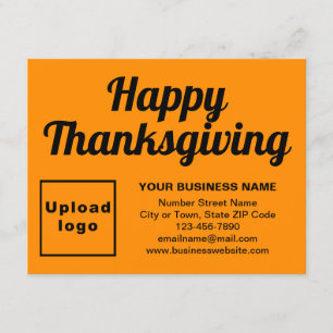 Business Thanksgiving Small Orange Colour Flat Holiday Card