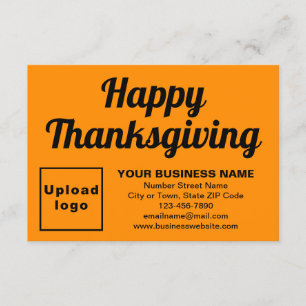 Business Thanksgiving Small Orange Flat Greeting Card