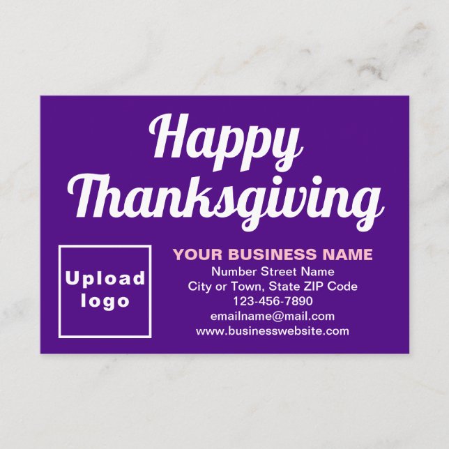 Business Thanksgiving Small Purple Flat Greeting Card (Front)