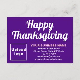 Business Thanksgiving Small Purple Flat Greeting Card