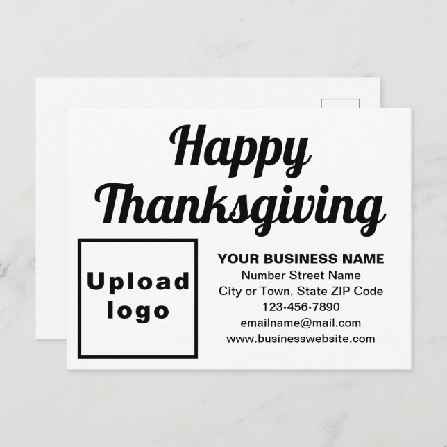 Business Thanksgiving White Holiday Postcard (Front/Back)