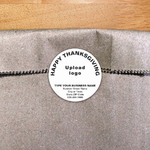 Business Thanksgiving White Round Sticker