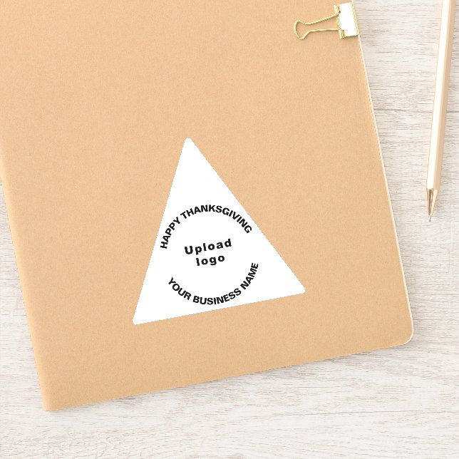 Business Thanksgiving White Triangle Vinyl Sticker (Notebook)