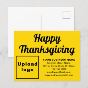 Business Thanksgiving Yellow Holiday Postcard