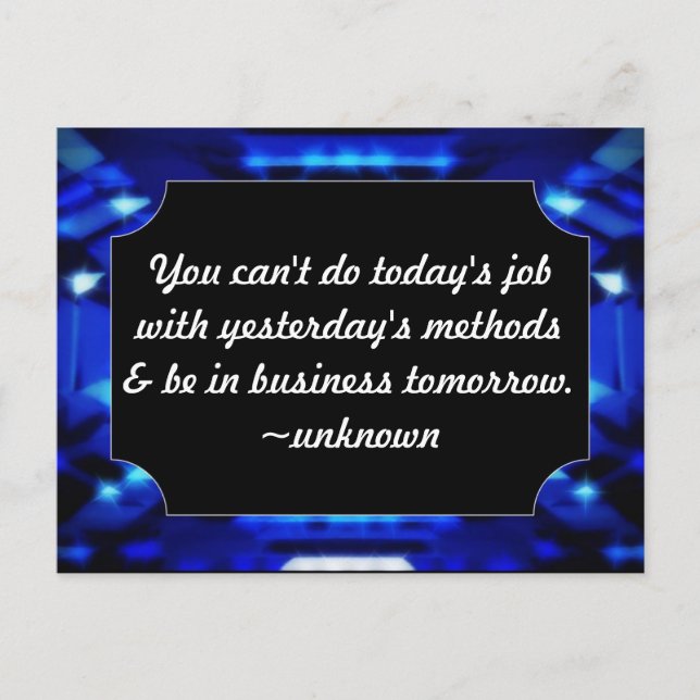 Business Tomorrow Postcard - Inspirational Quote (Front)