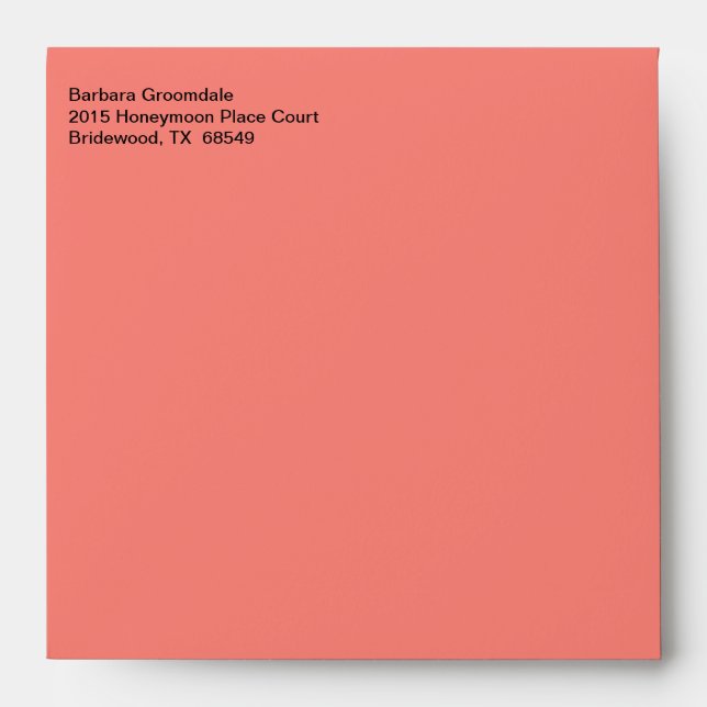 Business Traditional Coral Pink Envelopes (Front)