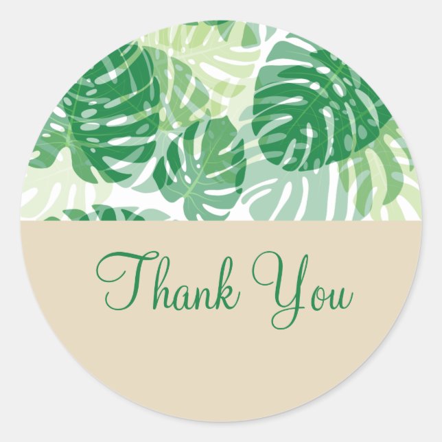 Business Tropical Floral Thank You Stickers (Front)