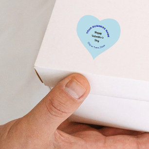 Business Valentine Greeting on Light Blue Heart Sticker