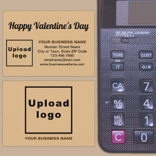 Business Valentine Greeting on Light Brown Enclosure Card