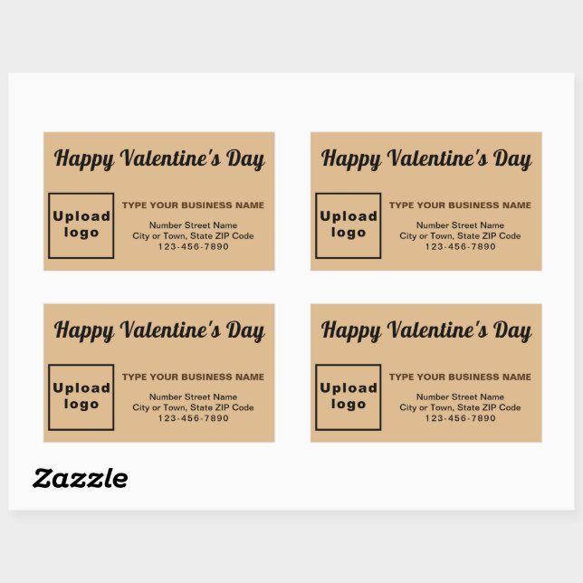 Business Valentine Greeting on Light Brown Rectangular Sticker (Sheet)