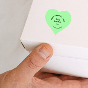 Business Valentine Greeting on Light Green Heart Sticker
