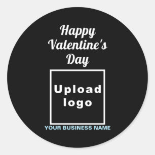 Business Valentine Greeting On Navy Blue  Classic Round Sticker