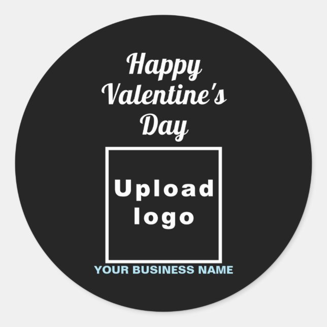 Business Valentine Greeting On Navy Blue  Classic Round Sticker (Front)