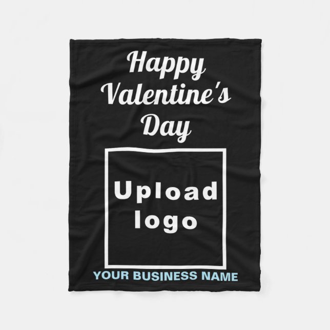 Business Valentine Greeting On Navy Blue  Fleece Blanket (Front)