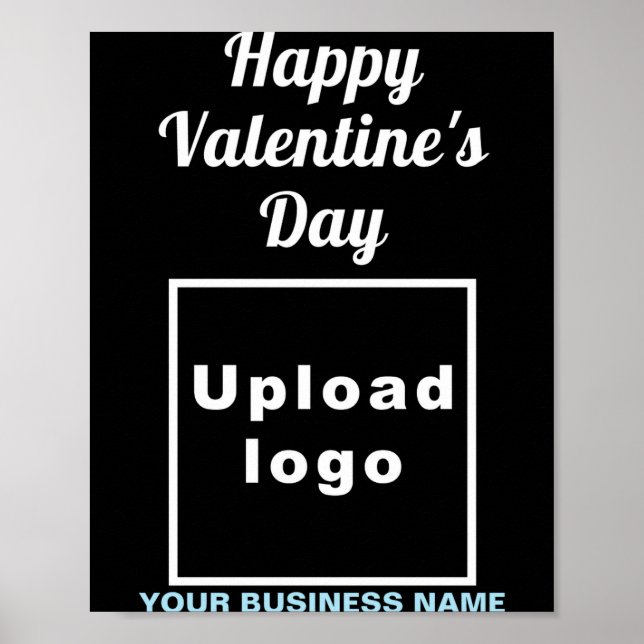 Business Valentine Greeting On Navy Blue  Poster (Front)