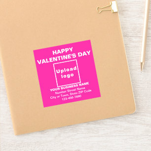 Business Valentine Greeting on Pink Square Vinyl