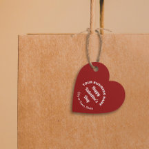 Business Valentine Greeting on Red Heart Shape