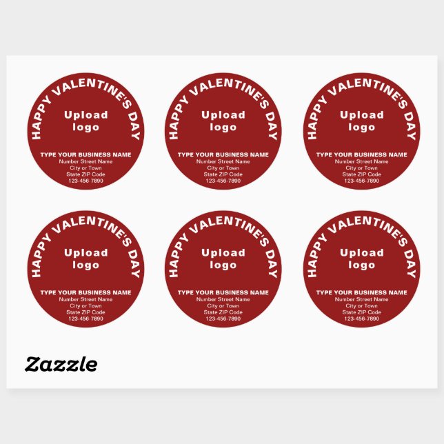 Business Valentine Greeting on Red Round Sticker (Sheet)