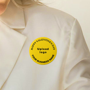 Business Valentine Greeting on Yellow Round Button