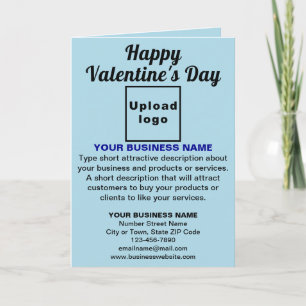 Business Valentine Light Blue Folded Greeting Card