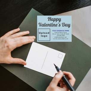 Business Valentine Light Blue Holiday Postcard
