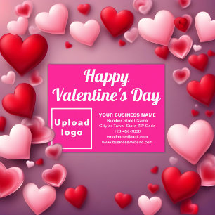Business Valentine Pink Holiday Postcard
