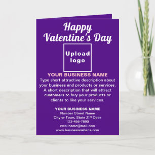 Business Valentine Purple Folded Greeting Card