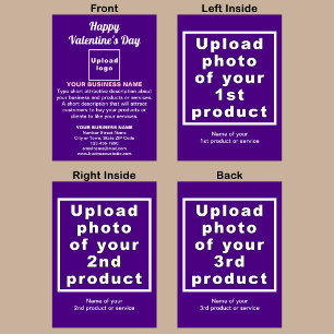 Business Valentine Purple Folded Holiday Card