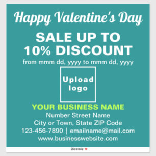 Business Valentine Sale on Teal Green Vinyl