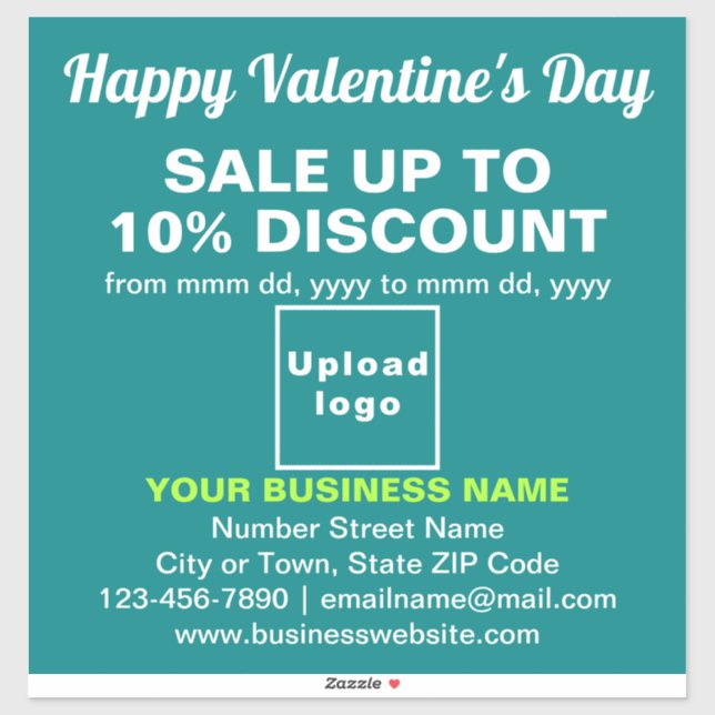 Business Valentine Sale on Teal Green Vinyl (Sheet)