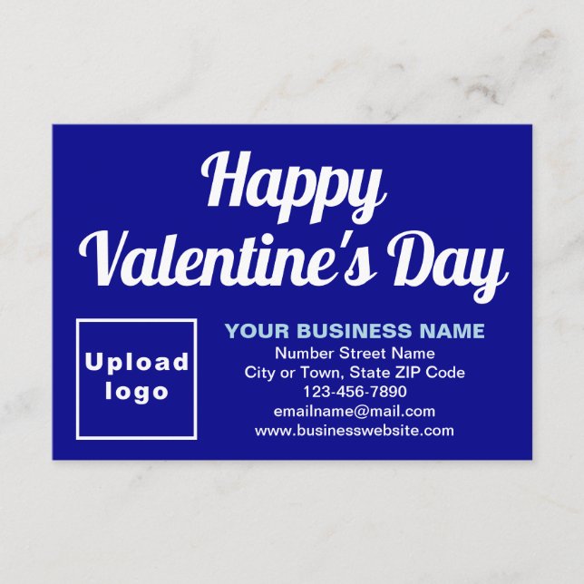 Business Valentine Small Blue Flat Greeting Card (Front)