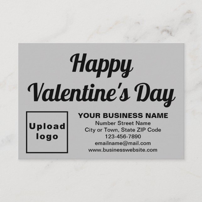 Business Valentine Small Grey Flat Card (Front)