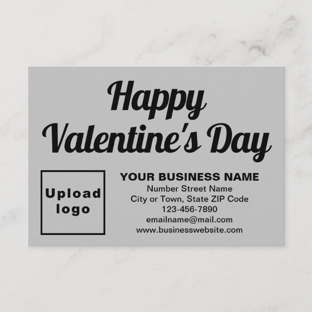 Business Valentine Small Grey Flat Greeting Card (Front)