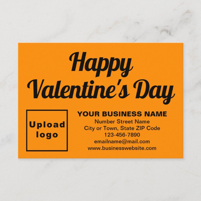 Business Valentine Small Orange Flat Greeting Card (Front)