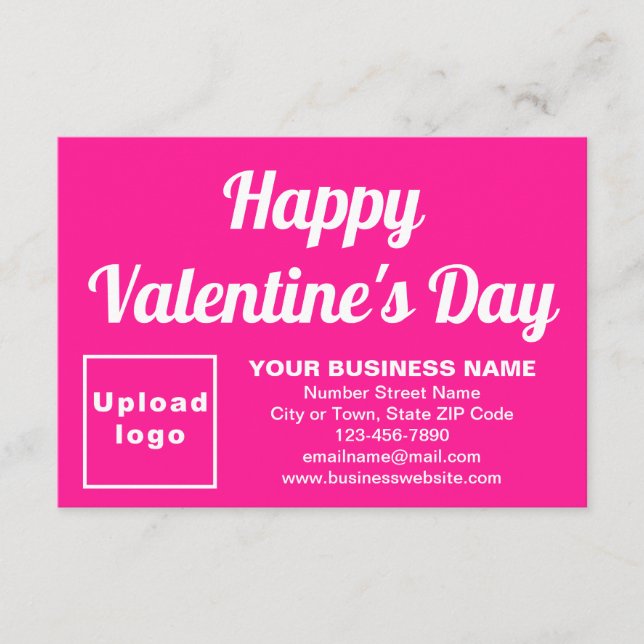 Business Valentine Small Pink Flat Card (Front)