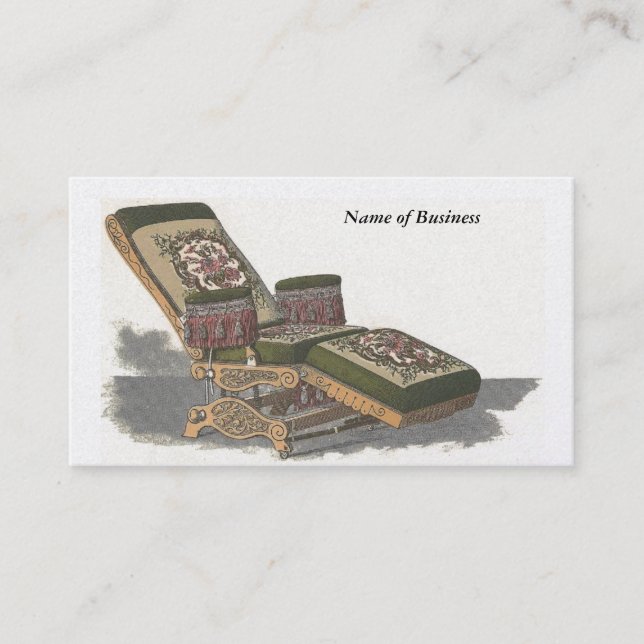 Business Vintage Barber Chair Business Card (Front)