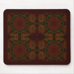 Business Vintage Fractal Polygons Brown Mouse Mat