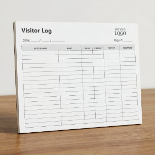 Business Visitor Log Book Professional Tear-Off Notepad