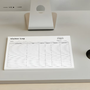 Business Visitor Log Book   Professional Tear-Off Notepad