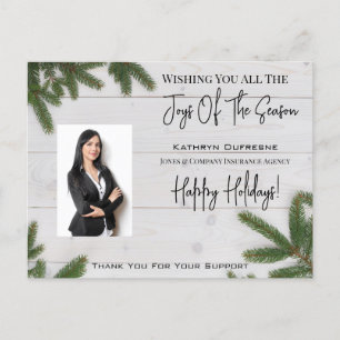 Business w/Photo Holiday Rustic Postcard
