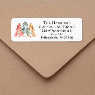 Business Watercolor Christmas Return Address