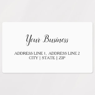 Business Waterproof Return Address Labels   White