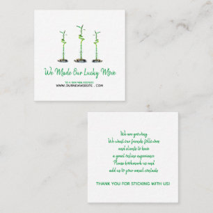 Business Website Address Change Curly Bamboo Square Business Card