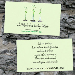 Business Website Address Change Lucky Bamboo Business Card