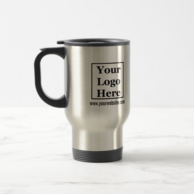 Business Website and Your Logo Here Template Travel Mug (Left)