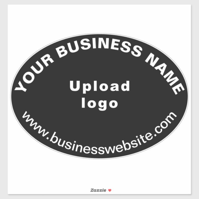 Business Website on Black Large Oval Shape Vinyl (Sheet)